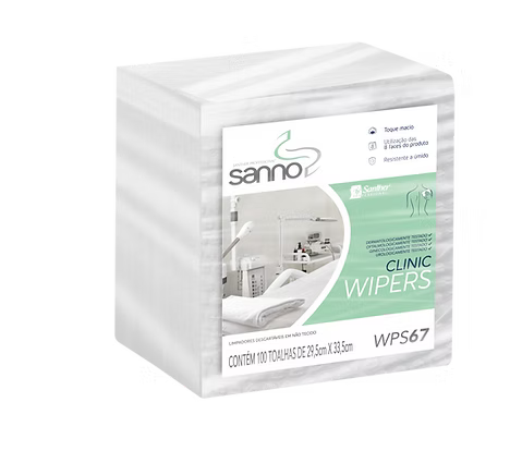 Pano Wiper Multiuso Clinic com 100 toalhas dobradas WPS67
