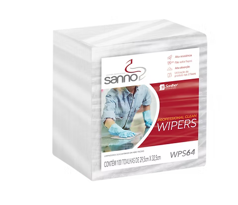 Pano Wiper Multiuso ProClean com 100 toalhas brancas WPS64