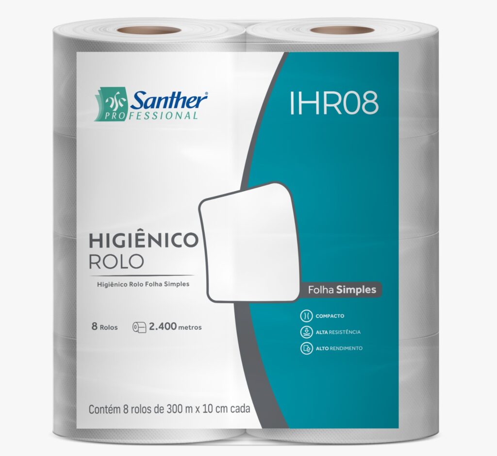 Papel Higiênico Rolo Folha Simples da Santher IHR08