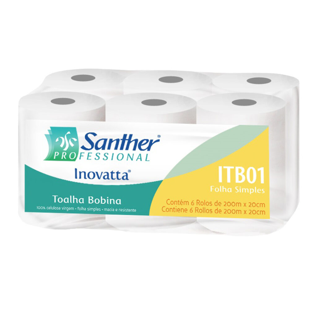 Papel Toalha Bobina Autocorte Inovatta Santher ITB01