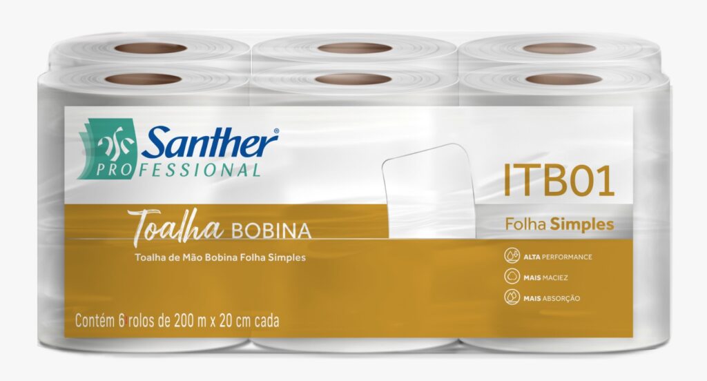 Papel Toalha Bobina Autocorte Inovatta Santher ITB01