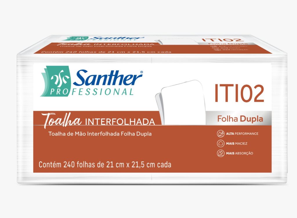 Papel Toalha Interfolha Folha Dupla Santher ITI02