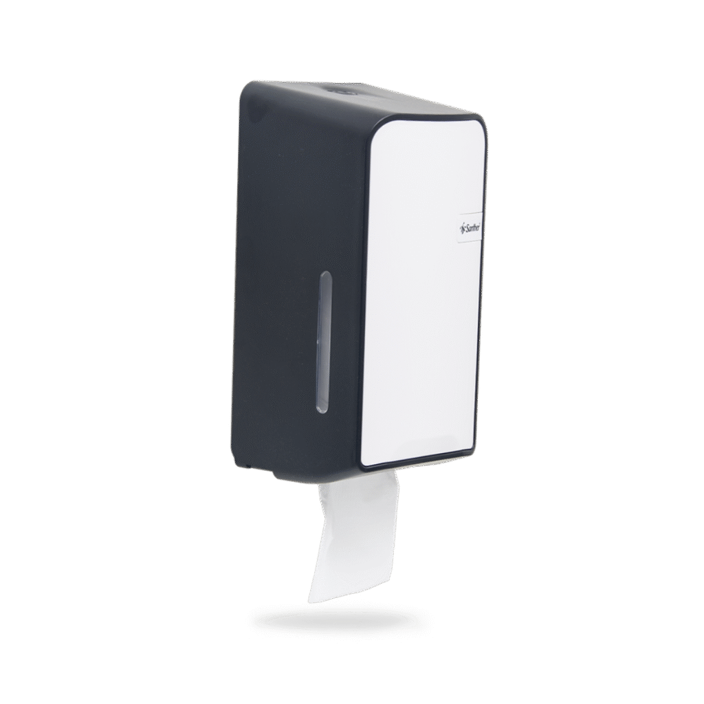 Suporte Papel Higiênico Interfolha Quartz Preto Santher DQH20